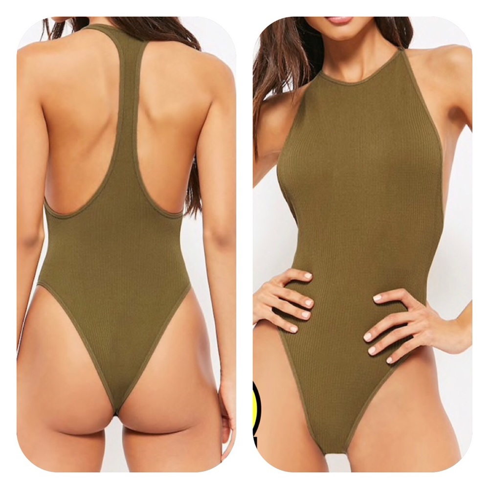 Forever 21 Ribbed racerback bodysuit